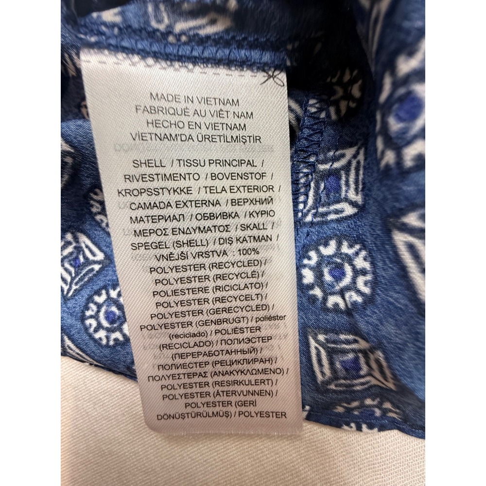 Lauren Ralph Lauren Blue Geometric Print Mock Neck Belted Midi Dress 10-2484 - Picture 4 of 9